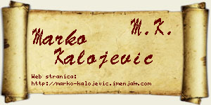 Marko Kalojević vizit kartica